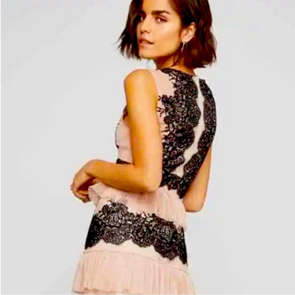 BCBG black and pink lace dress